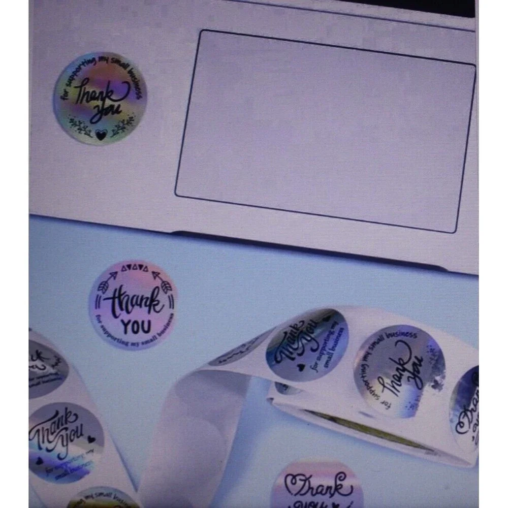 500pcs/ 1 Roll Hologram Thank You Sticker 1